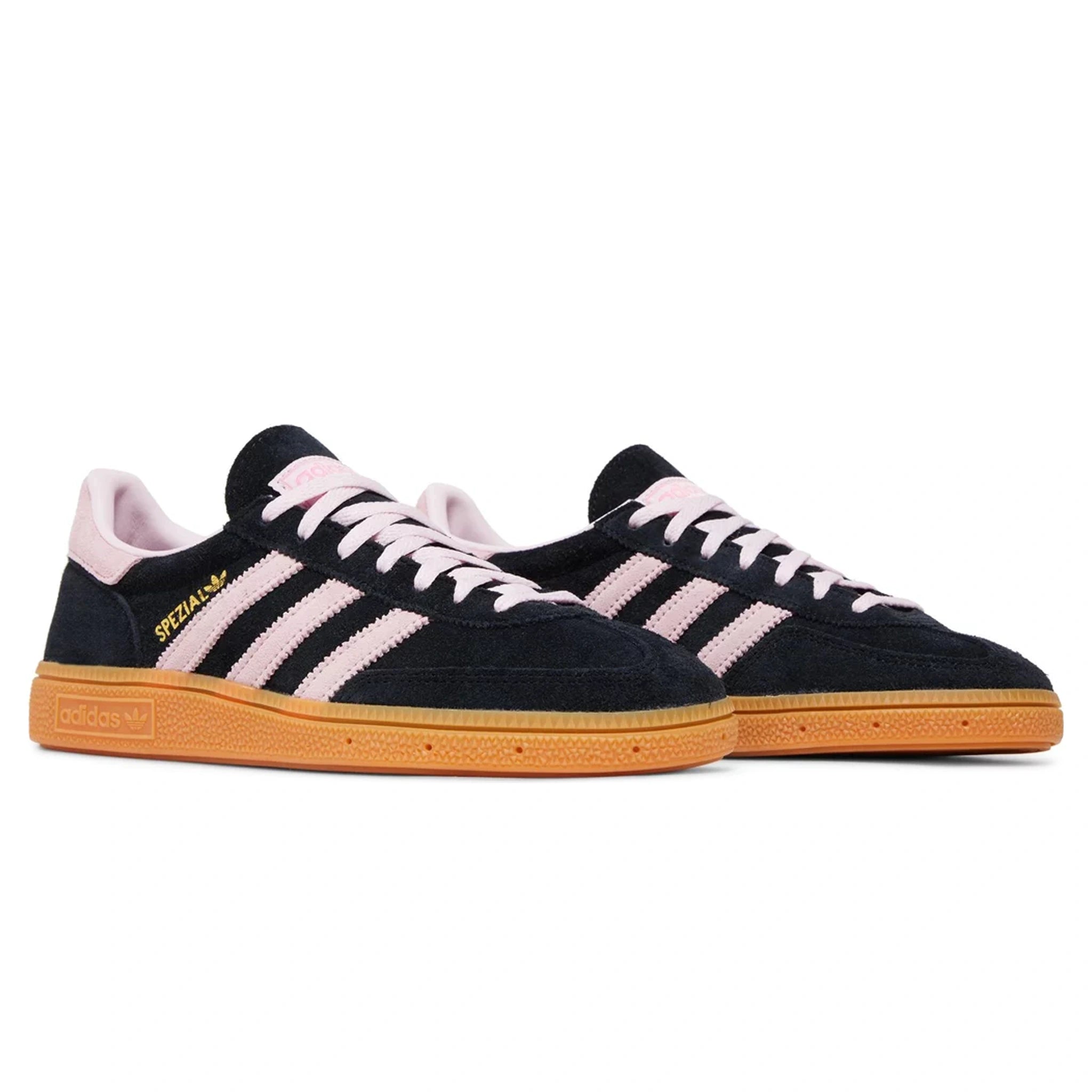 Pair view of Adidas Handball Spezial Black Clear Pink Gum (W) IE5897